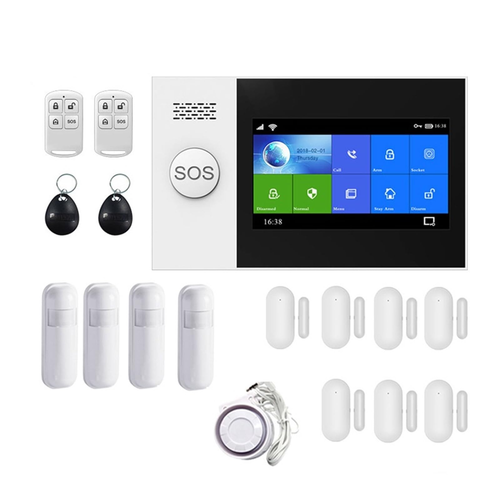 Di Allarme WiFi GSM 4G Supporto For Kit Sicurezza Wireless APP Tuya Smart Life Sistema Di Allarme Completo(Set-E)