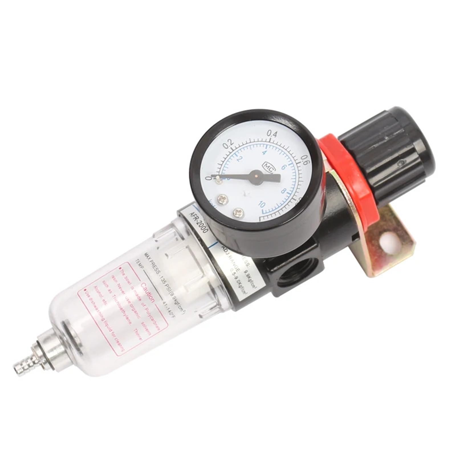 Filtro di trattamento della sorgente d'aria pneumatica AFR2000 Manometro regolabile 1/4 "4mm 6mm 8mm 10mm 12mm Raccordi 1 pz(AFR2000-6mm)