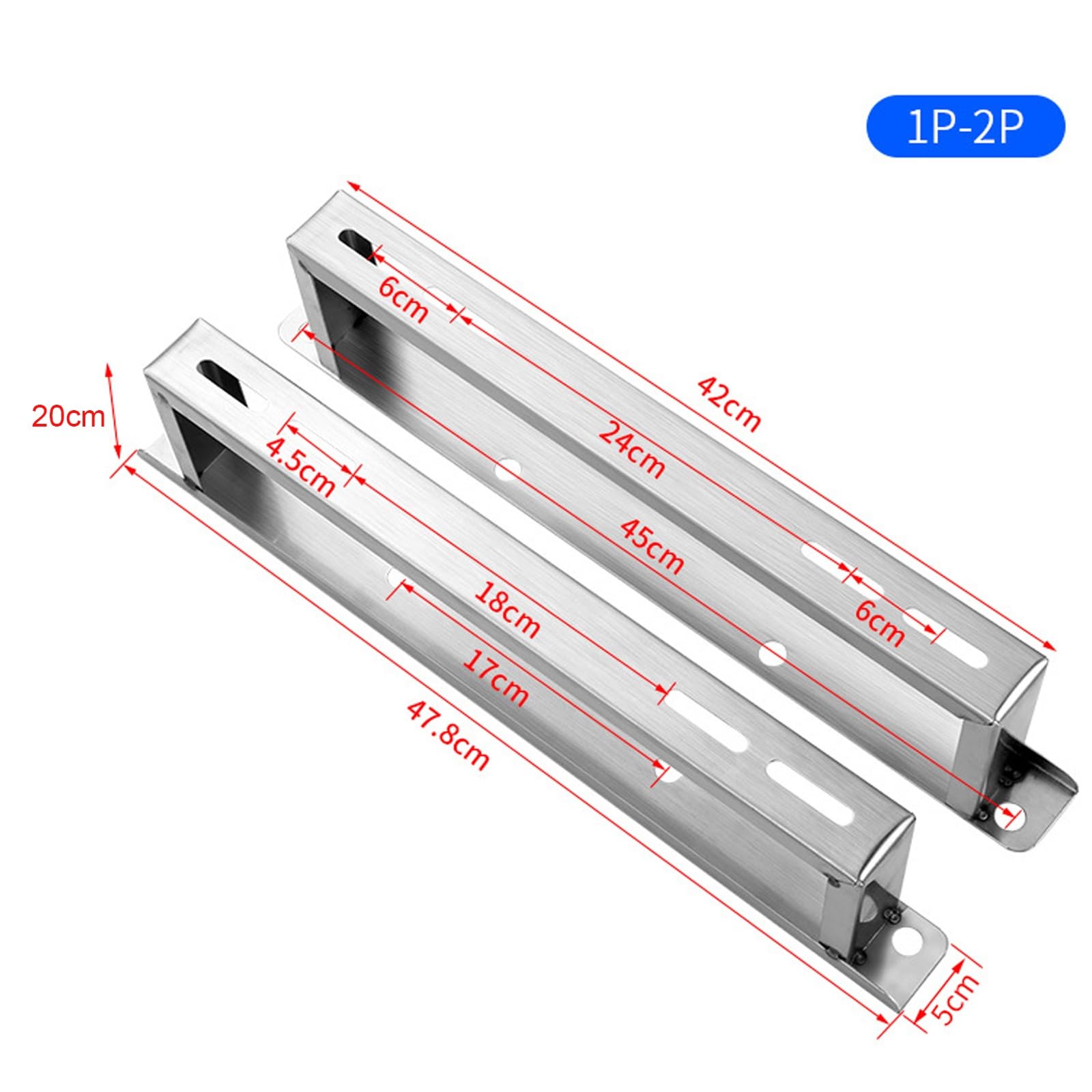 Supporto a terra in acciaio inox per condizionatore d'aria mini split, staffa di supporto per sistemi a condensatore e pompa di calore, 47,8 x 10 cm