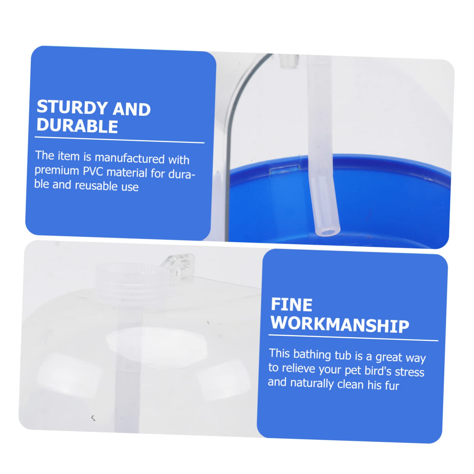 FOMIYES 2 Set Vasca da Bagno Automatica per Uccelli Vasca da Bagno per Uccelli Materiale in PVC Facile da Appendere per Gabbia per Pappagalli Semplice Vasca da Bagno per Uccelli