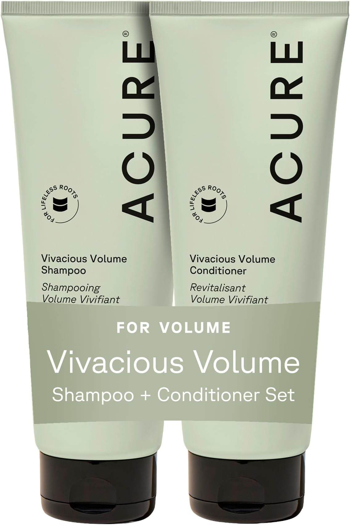 Vivacious Volume Shampoo and Conditioner Set - Thickening & Volumizing Hair Care for Thick, Full Locks, Boost for Thin, Fine Hair, Sulfate Free, Paraben Free, Vegan - 8 fl oz (Pack of 2)