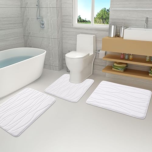 Miniatura 32 de Buganda - Alfombra de baño de espuma viscoelástica 24x16, tapetes de baño extra suaves y absorbentes, antideslizantes y lavables a máquina para el