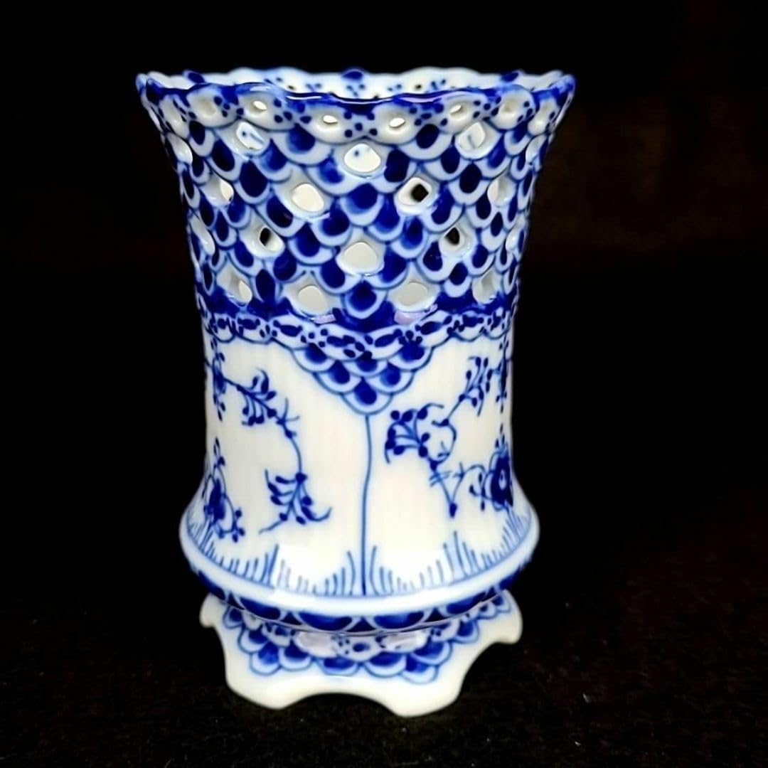 ロイヤルコペンハーゲン ブルーフルーテッド フルレース 花瓶 ロイヤル