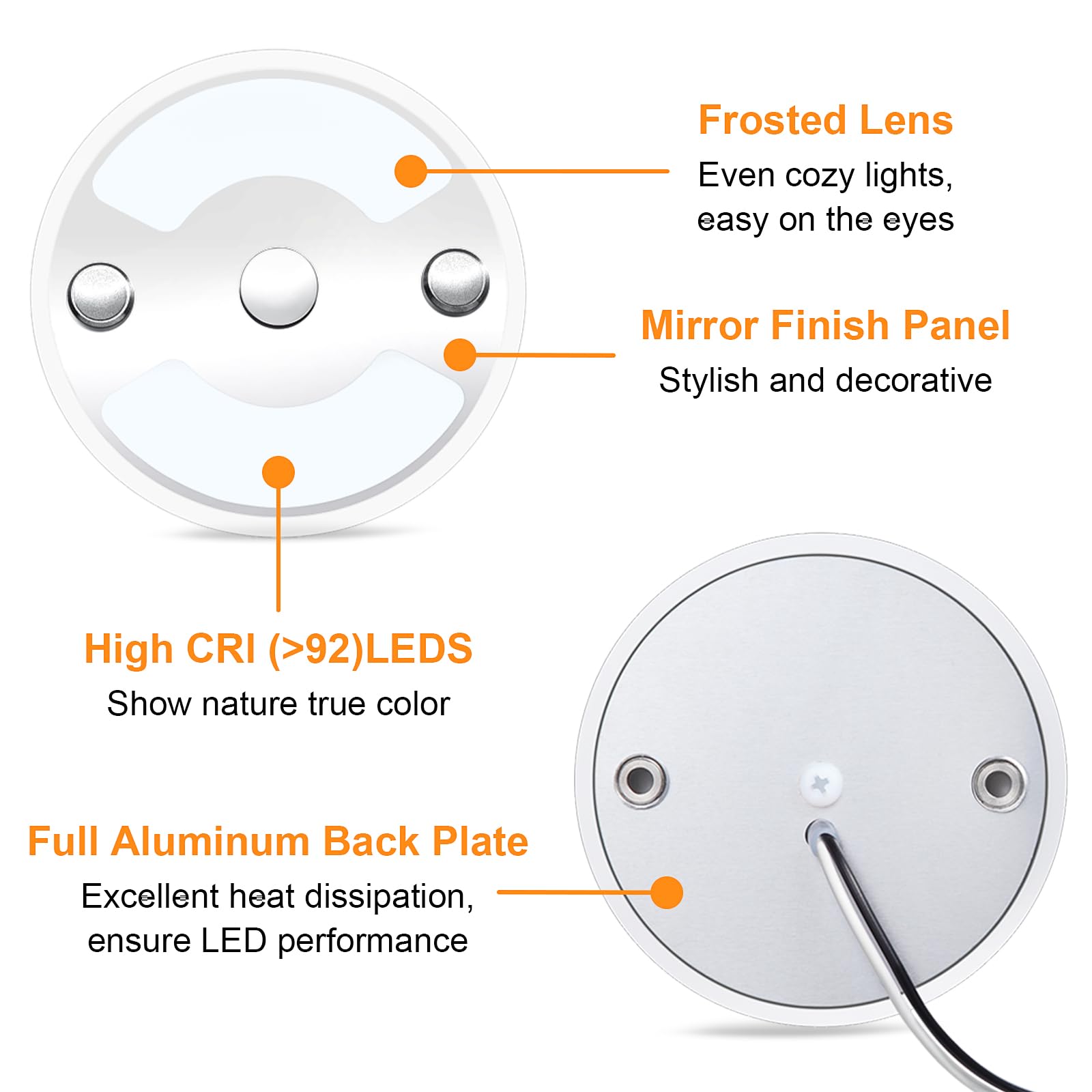 Lampada LED Soffitto 12V Dimmerabile Per Camper E Barca - Plafoniera Sottile Con Luce Blu E Interruttore Tattile - Foto 7
