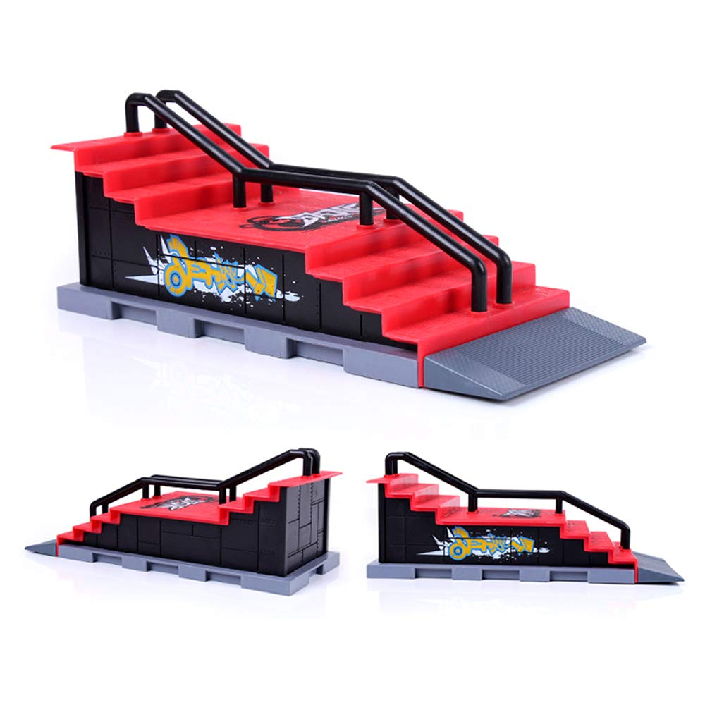 Generico Kit di Pista da Skate per Finger Set Giocativo Educativo con a Rampa in Combinazione DIY Fingerboard ABS Alloy Regalo Appassionati Sport