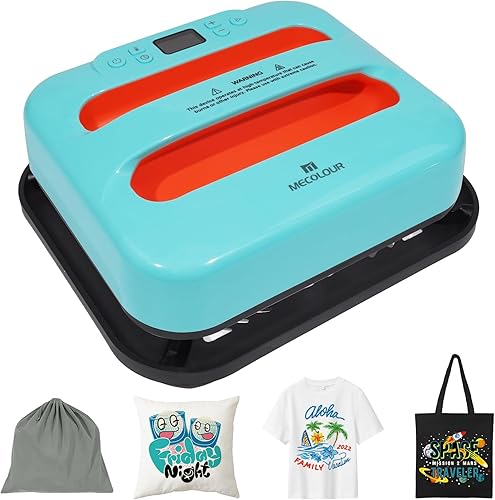 MECOLOUR Máquina de prensa de calor para camisetas de 12 x 10 pulgadas, máquina de transferencia de calor de 110 V para sublimación, bolsas de mano,