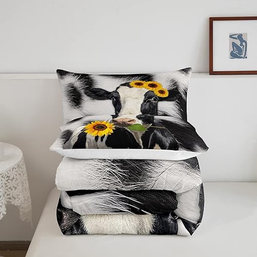 Miniatura 5 de Erosebridal Edredón con estampado de vaca, tamaño individual, juego de ropa de cama de vaca de las tierras altas, edredones y juegos de ropa de cama