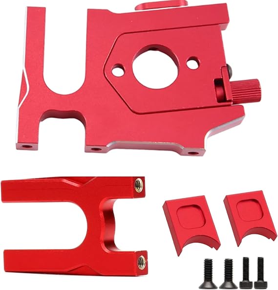 Alloy Sliding Motor Mount Plate #ARA320468#ARA320469 + Center Diff Mount #ARA320499 for ARRMA Kraton 6S Typhon 6S Outcast 6S Talion 6S Felony Mojave 6S Upgrades Part(Red)