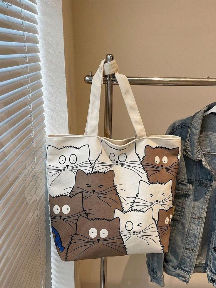 Image of THE SACK CO. Tote Bags For Women Girls Canvas Cute Tote Bags Fashion Bag for College Office