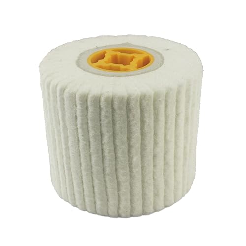 Rueda de pulido de lana comprimida de 4.724 x 3.937 in, rueda de pulido de fieltro abrasivo de eje de bloqueo cruzado de 0.748 in para pulir joyas