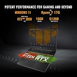 Ordinateur Portable de Jeu ASUS TUF Gaming A15, Écran FHD de 15,6 po 144Hz, Processeur AMD Ryzen™ 7 170, GeForce RTX 3050, 16 Go RAM DDR5, 512 Go SSD PCIe Gen 4, Wi-Fi 6, Windows 11, FA506NCQ-DS73-CB