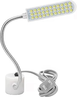 Sewing Machine Magnetic Lamp with 30 LEDs White Xmas | Flexible Gooseneck, Strong Magnetic Base, 2w PC Metal Build, Easy Installation for Sewing Machine Use