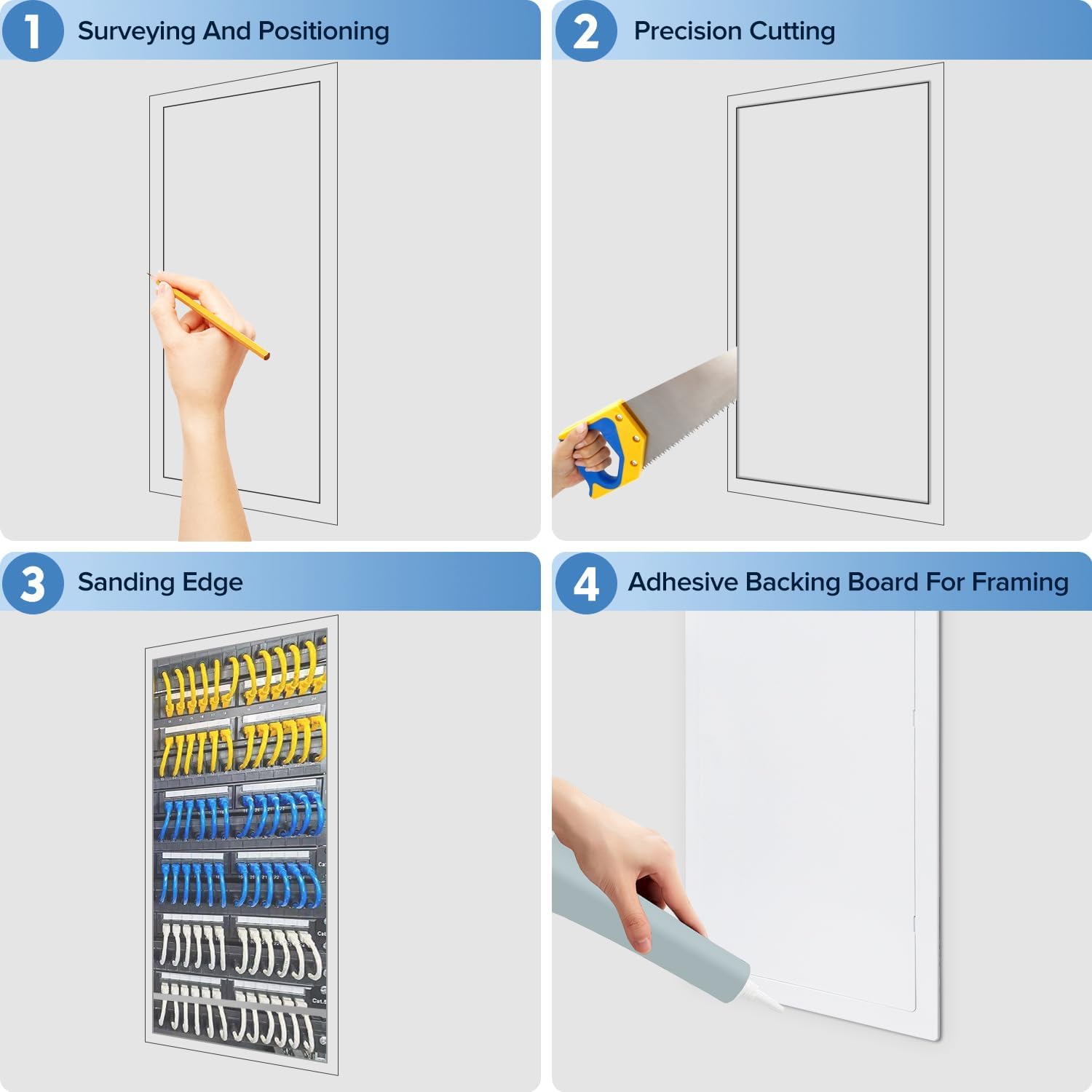 Donext Access Plumbing Panel for Drywall Ceiling, 14x29 in Plastic Access Door, Wall Hole Cover Plate for Plumbing & Electrical & Wiring, White