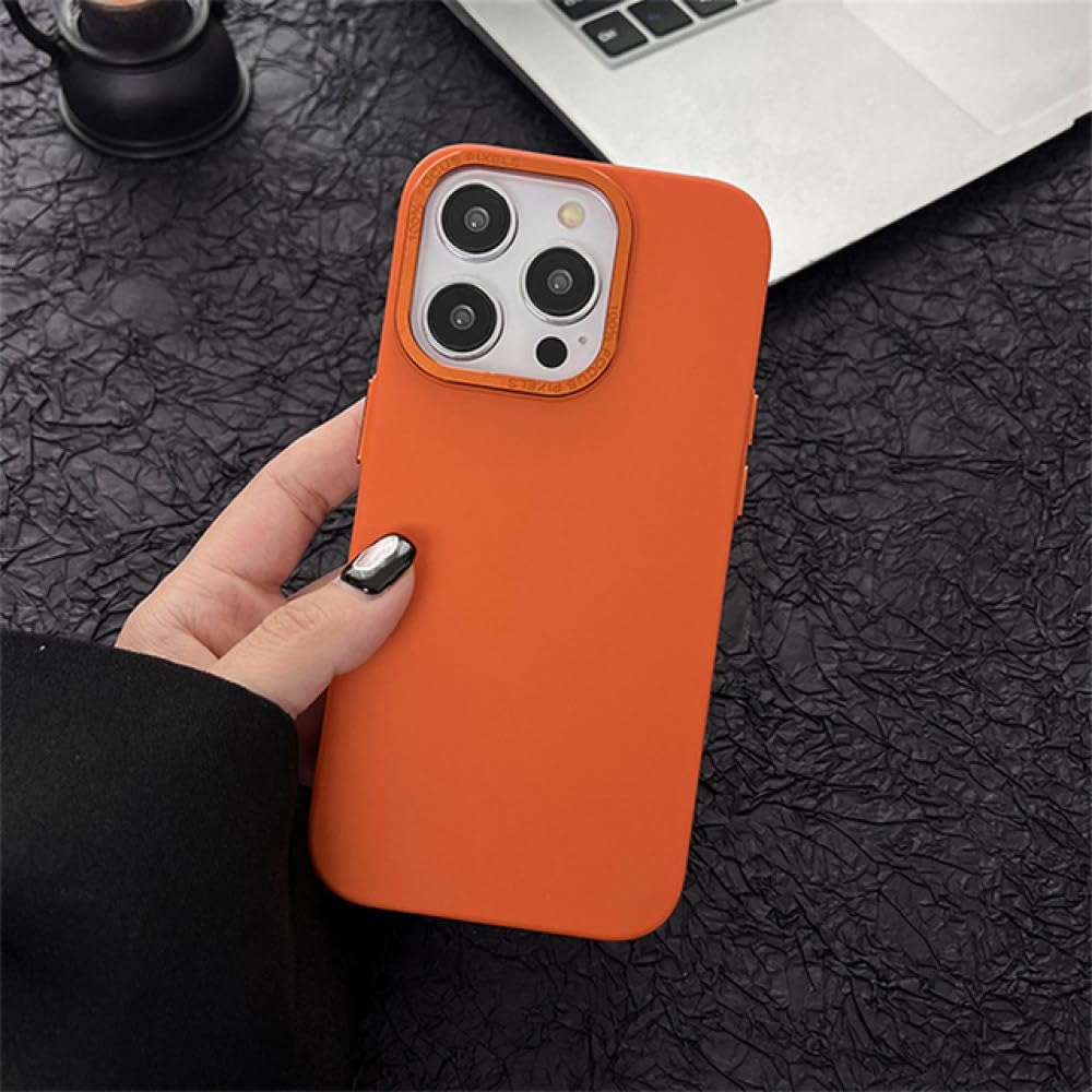Coque de couleur unie de luxe iPhone 12 Pro Max rigide orange mat