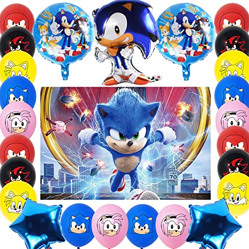 Decoracion Cumpleaños Sonic the Hedgehog,Sonic The Hedgehog Fotografía,Sonic Foil Globos,Sonic The...