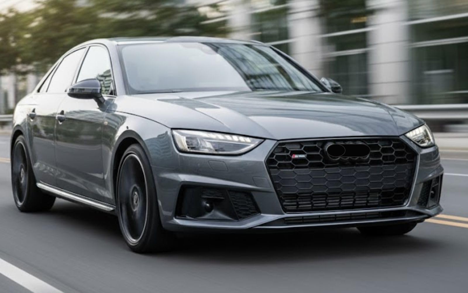 Mptuned Griglia radiatore RS4 stile grill nero lucido compatibile per Audi A4 B9.5 2019-2023 con logo