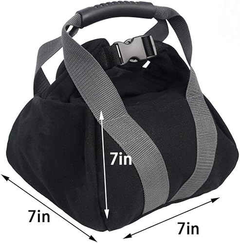 Miniatura 4 de 2 bolsas de arena ajustables de lona con asa para entrenamiento en casa, yoga, fitness (negro)