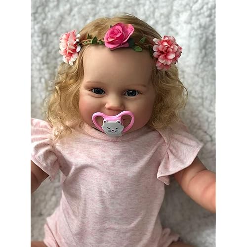 iCradle Lovely Real Look Reborn Baby Doll Girl 20 inch Silicone Baby Doll with Rooted Blonde Hair Realistic Newborn Toddler Doll Toy for Ages 3+ (20inch)