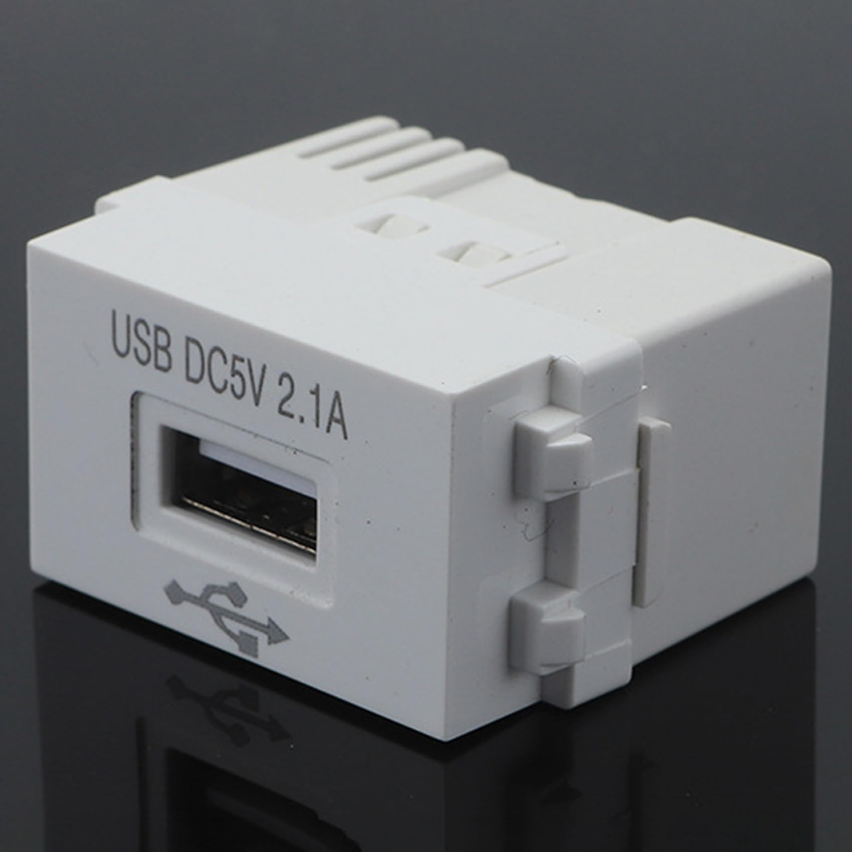 Modulo di alimentazione USB, presa 220 V, trasformatore 5 V, 2,1 A, presa USB, adattatore interruttore, 1 pezzo