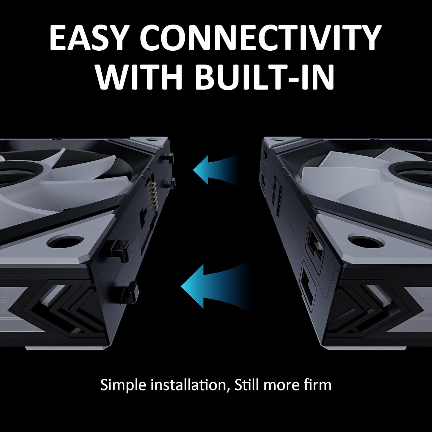 Black 120mm RGB Fan, Wireless Reversible Fan with mini Controller, Suitable for Computer Cases and CPU Cooling, Supports 240/360mm Liquid Cooling Systems (3-Pack, Reverse Blades, KB Series)