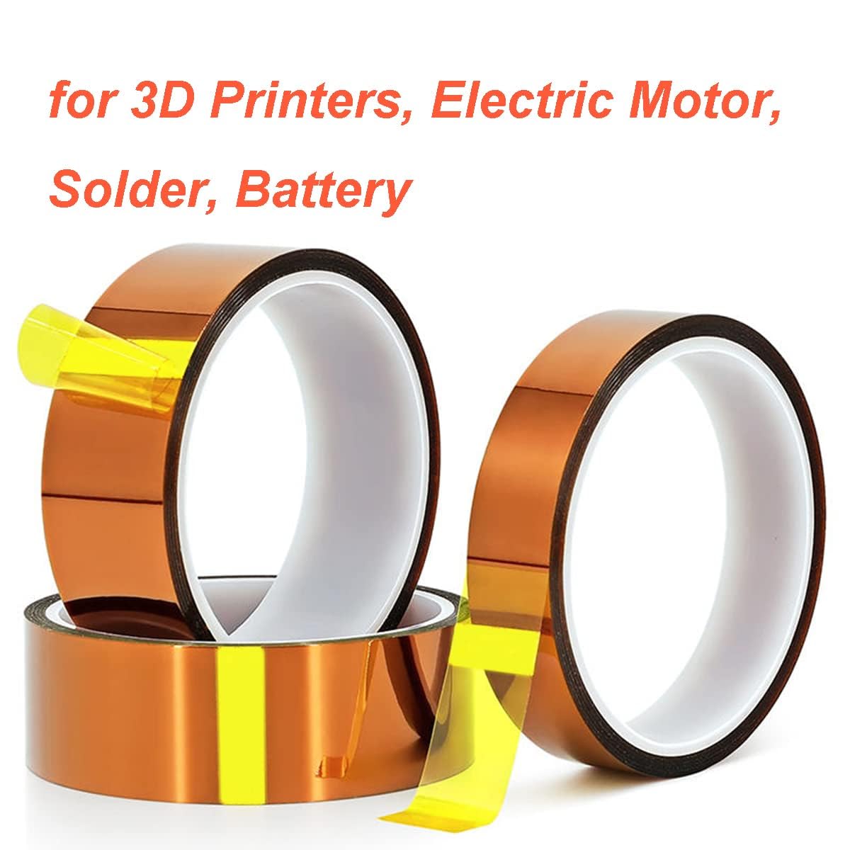 Qrity 1 Pezzi Alta Temperatura Nastro, 12mm x 33m, Nastro Resistente al Calore, Nastro Adesivo ad Alta Temperatura 260-300℃, per Stampanti 3D, Saldatura, Batteria, Copertura