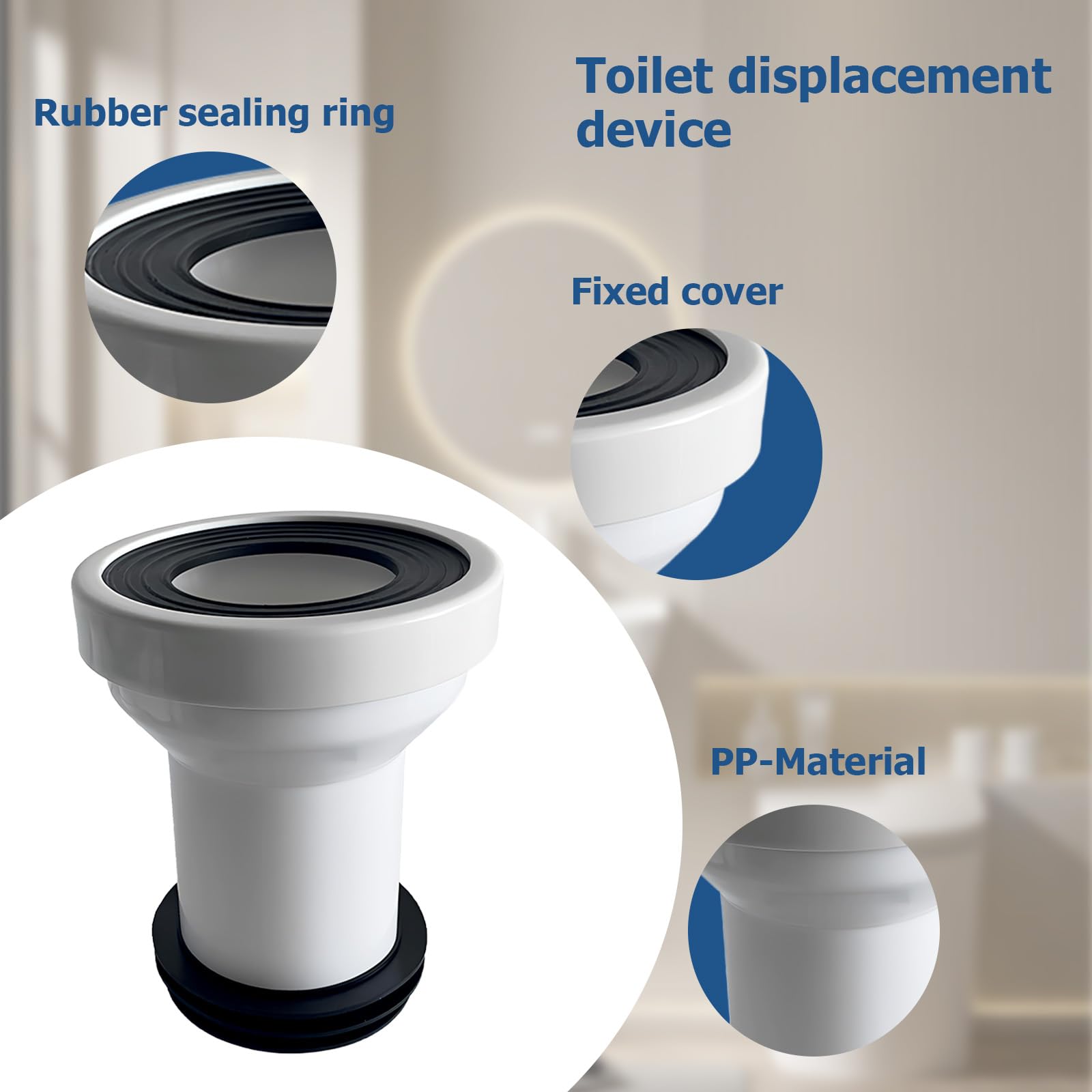 Rura przyłączeniowa do WC, Rura odpływowa do WC Uszczelka Odpływ Plastikowa Kanalizacja Przyłączeniowa Uszczelka Wbudowana Akcesoria Przyłączeniowe Część Przyłączeniowa