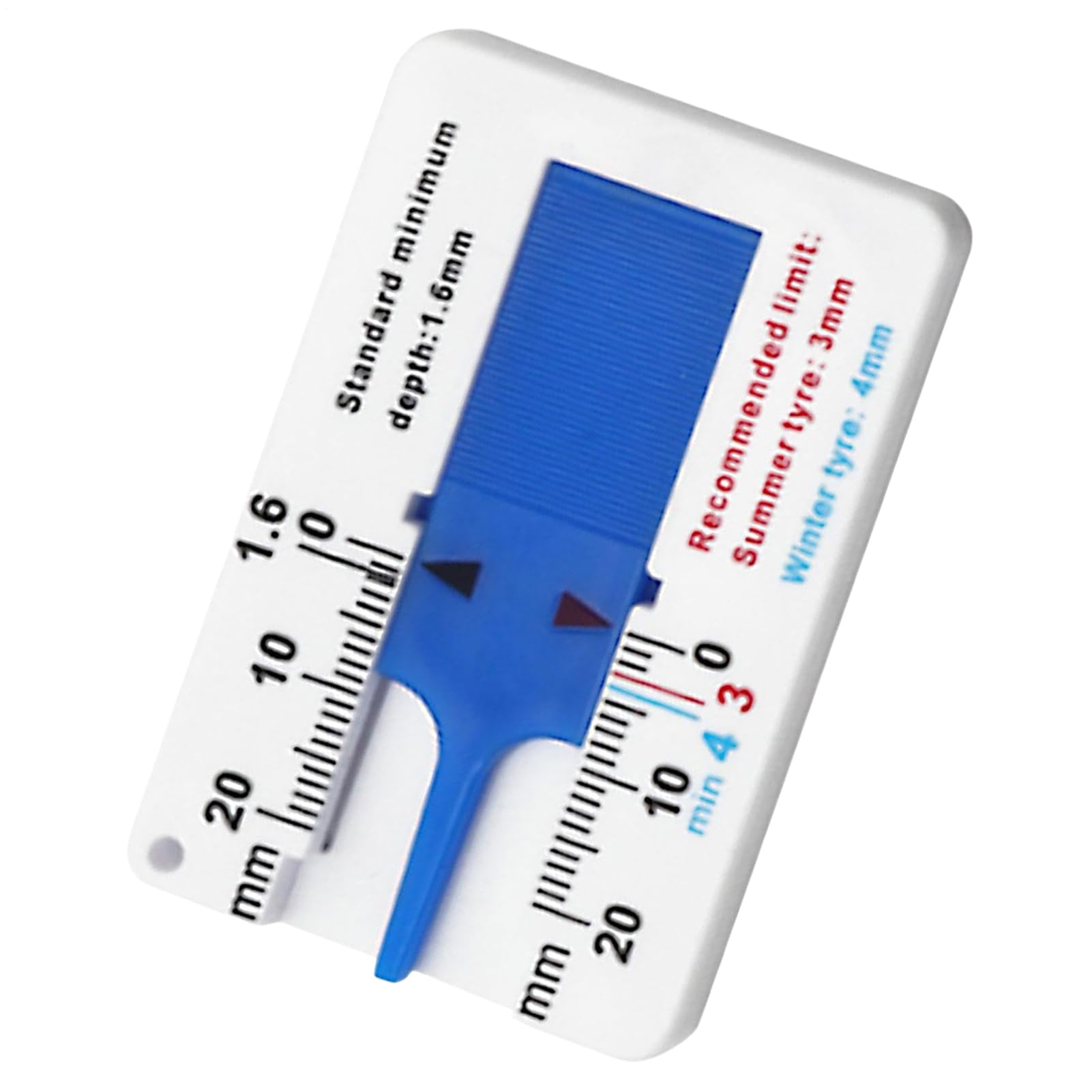 Misuratore di profondità dei pneumatici, misuratore di profondità del battistrada per pneumatici, strumento di calibro del battistrada da 0 a 20 mm, portatile, di facile lettura, strumento D