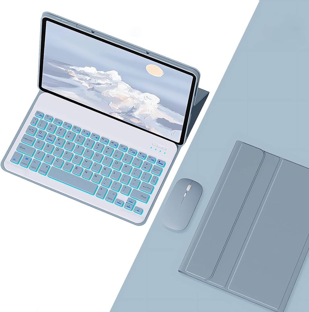 Keyboard Case for Xiaomi Redmi Pad Pro 12.1 2024, 7-Color Backlit Detachable Keyboard