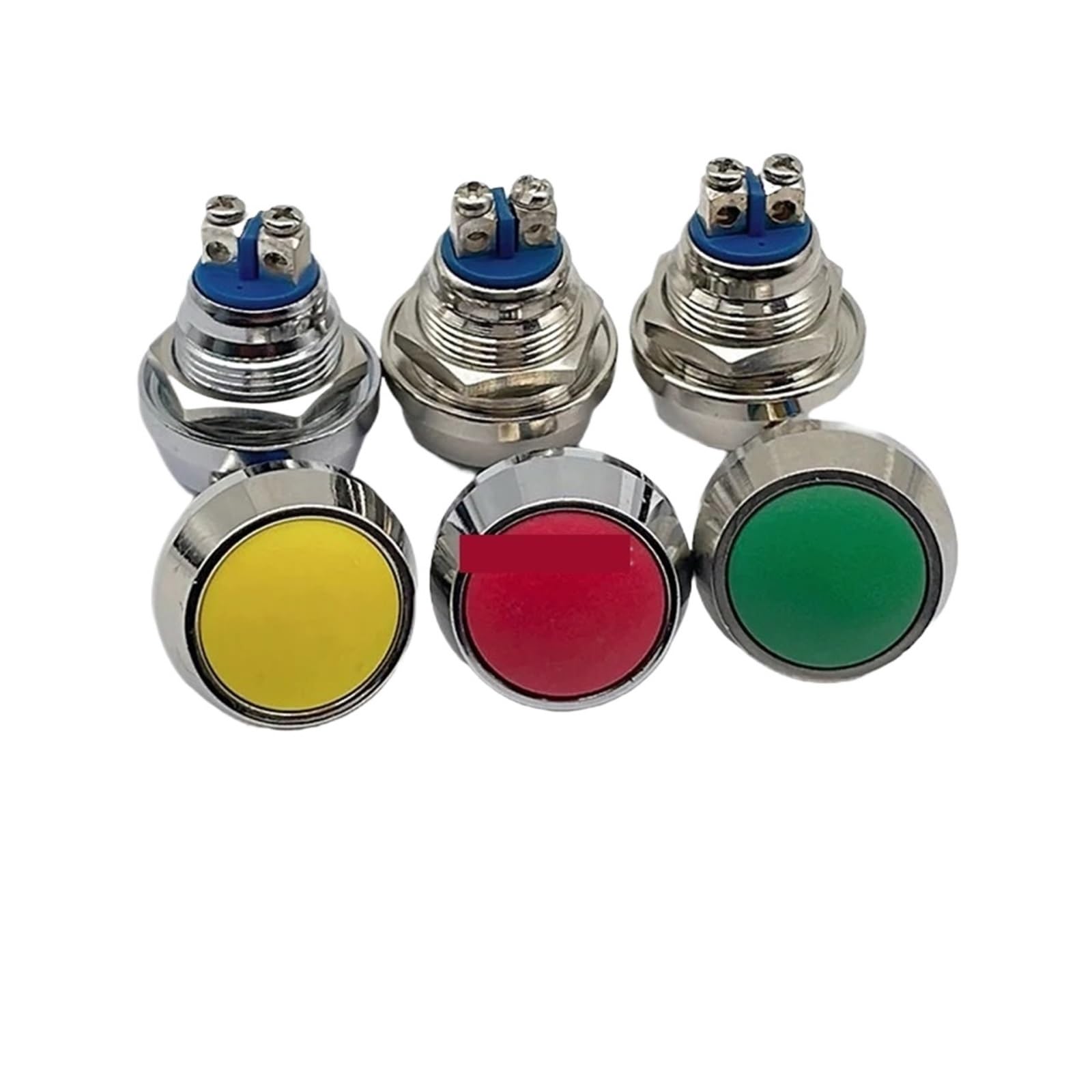 Interruptor de botón de 12mm negro, pack de 3 piezas momentáneas para pulsación 3