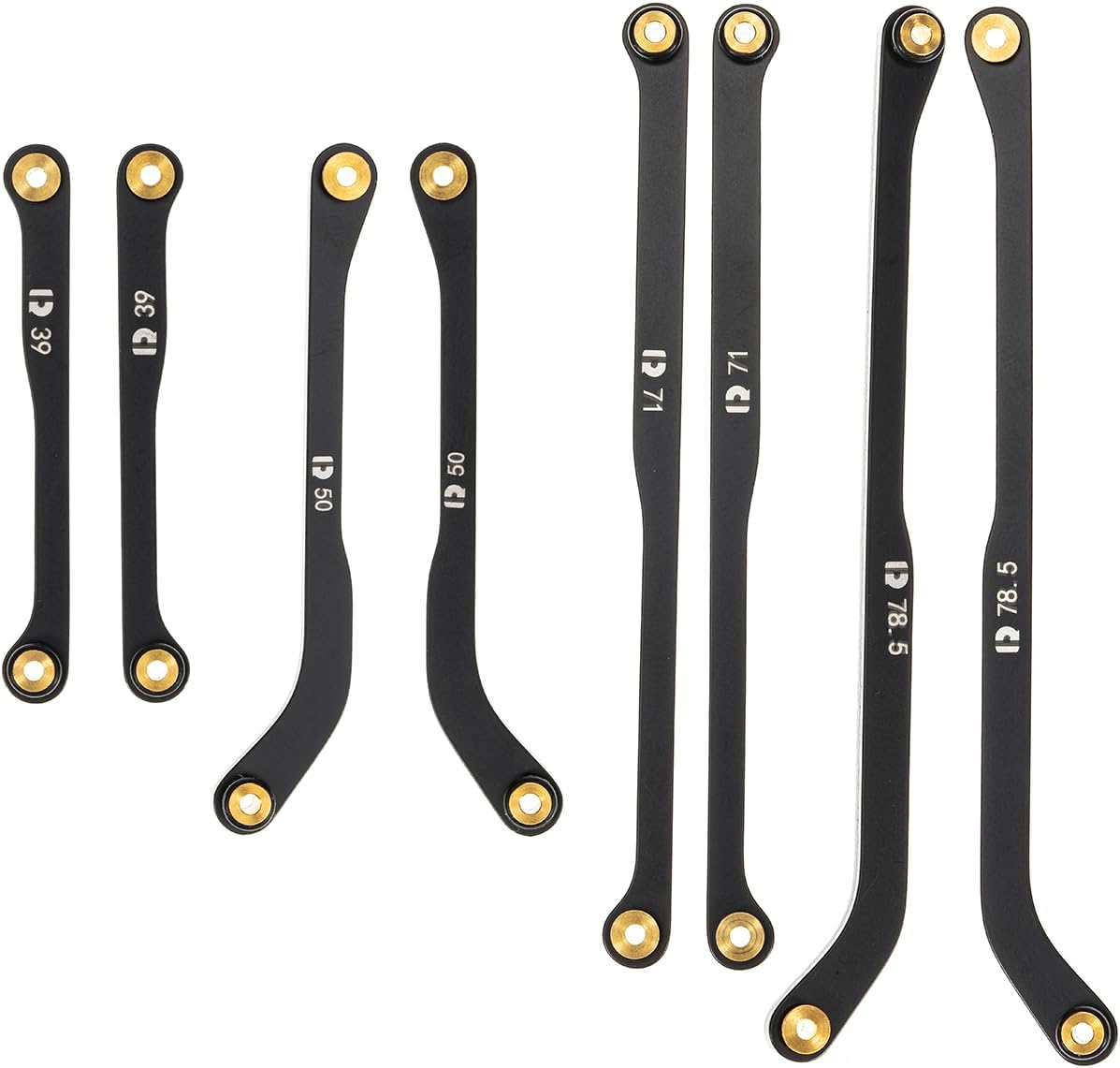 High Clearance 4 Links Set for SCX24 Gladiator & Dodge Power Wagon, Steel Links Set, Upgrade Parts for SCX24, Axial 1/24 RC Crawler Car Upgrade Accessories, 8Pcs, Black