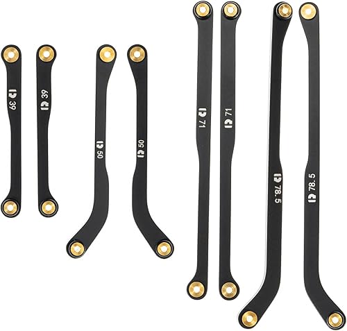 Miniatura 7 de High Clearance - Juego de 4 eslabones para SCX24 C10, Juego de eslabones de acero, piezas de actualización para SCX24 Bronco, C10, Wrangler JLU