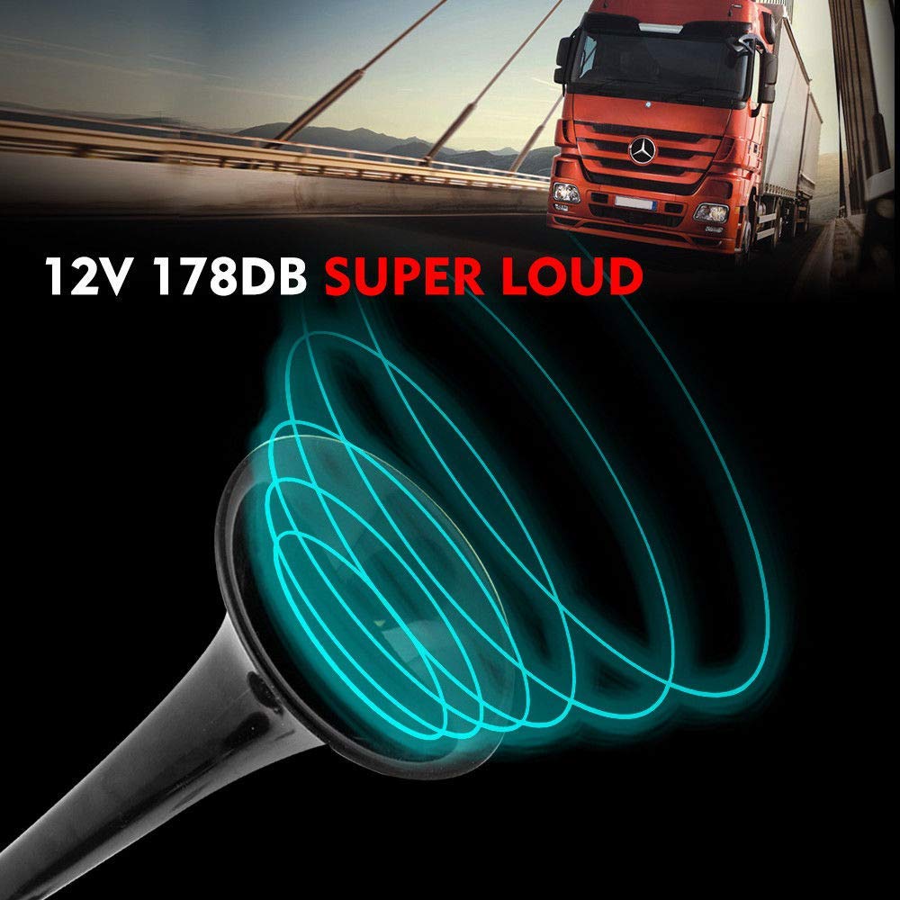 Riloer Dual Trumpet Air Hupe 12 V 178 dB Dual Tone Autohupe Kit Super lauter Zugsound Universelle elektrische Pumpe