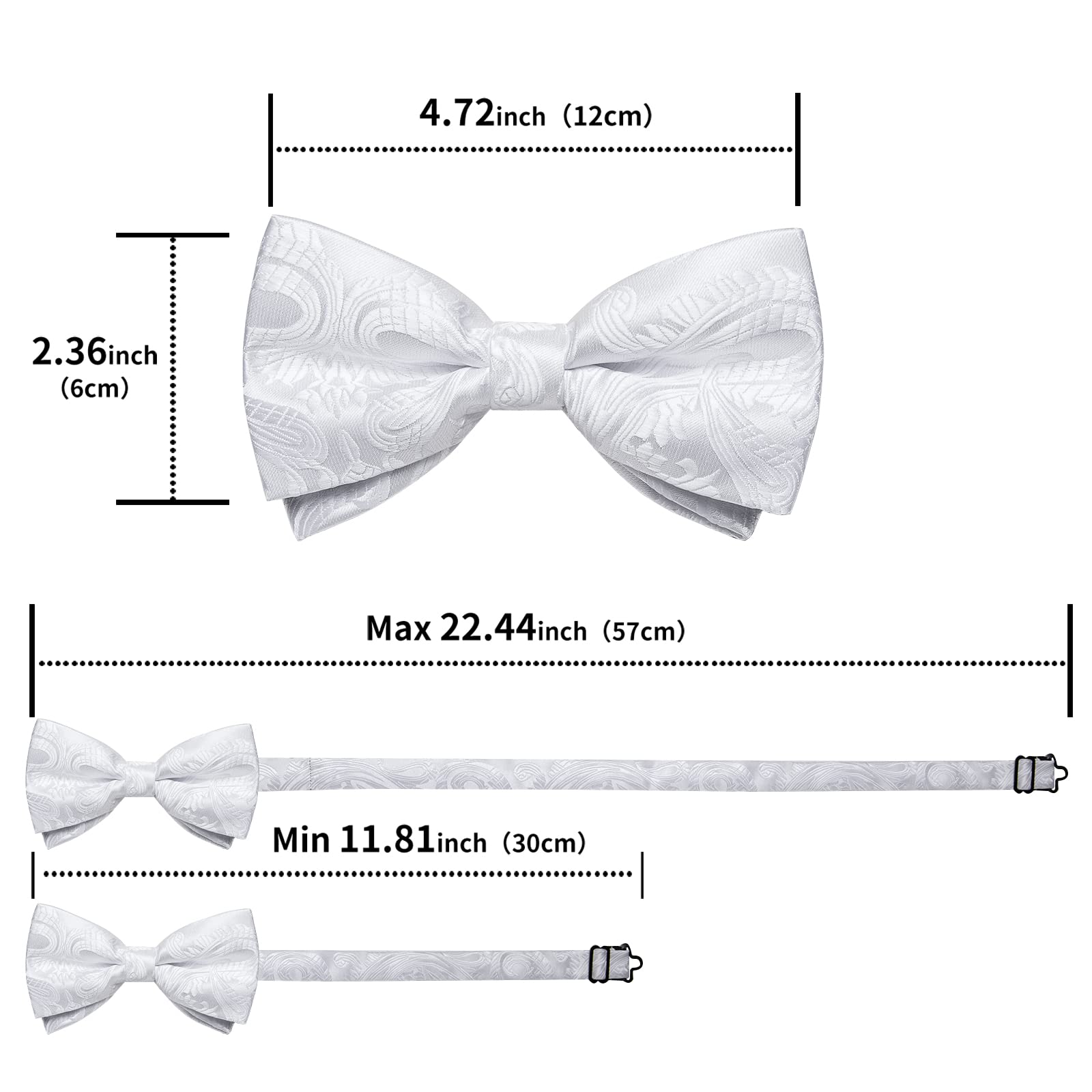 Ensemble Nœud Papillon Pré-noué JEMYGINS Avec Carré De Poche Et Boutons De Manchette Pour Homme - Soie