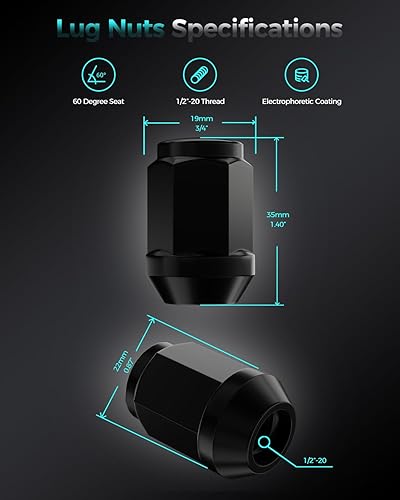 Miniatura 2 de ZOFFI Tuercas de llanta 12-20, 23 piezas, compatibles con Jeep Wrangler JK 1987-2018, Jeep Liberty 2002-2012, Jeep Grand Cherokee 1993-2010