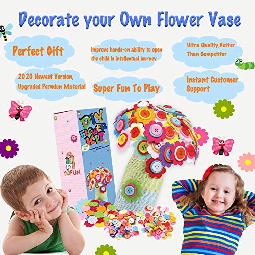 YOFUN-Flower-Craft-Kit-for-Kids-Make-Your-Own-Flower-Bouquet-with-Buttons-and-Felt-Flowers-Vase-Art-Toy-Craft-Project-for-Children-DIY-Activity-Gift-for-Boys-Girls-Age-4-5-6-7-8-9-Year-Old YOFUN-Flower-Craft-Kit-for-Kids-Make-Your-Own-Flower-Bouquet-with-Buttons-and-Felt-Flowers-Vase-Art-Toy-Craft-Project-for-Children-DIY-Activity-Gift-for-Boys-Girls-Age-4-5-6-7-8-9-Year-Old