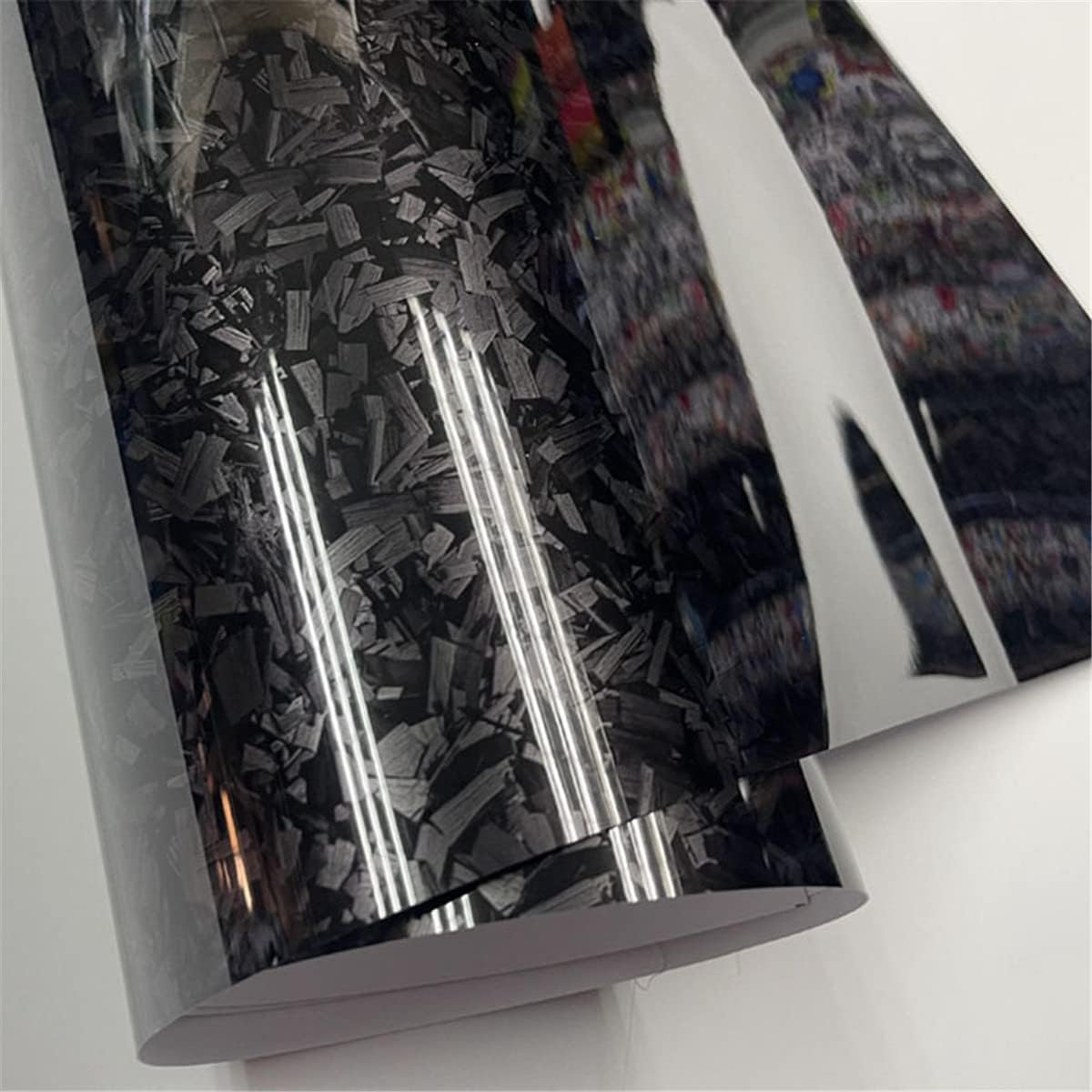 ECYC Ltd 0.98 x 5 FT Gloss Vinyl Car Wrap Film 3D Forged Composite Carbon Fiber Vinyl Wrap Car Vinyl Wrap Sticker Self Adhesive Auto Decal Vinyl Roll for Car Vehicle Motorcycle Decoration