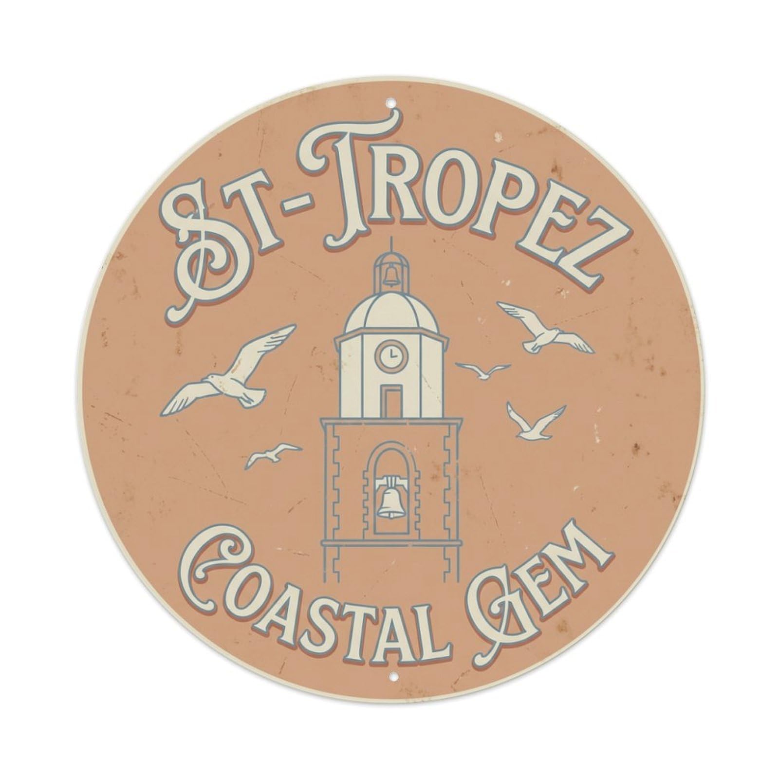 Tgrcjimh Style Metal Tin Sign Vintage Travel Saint-Tropez France