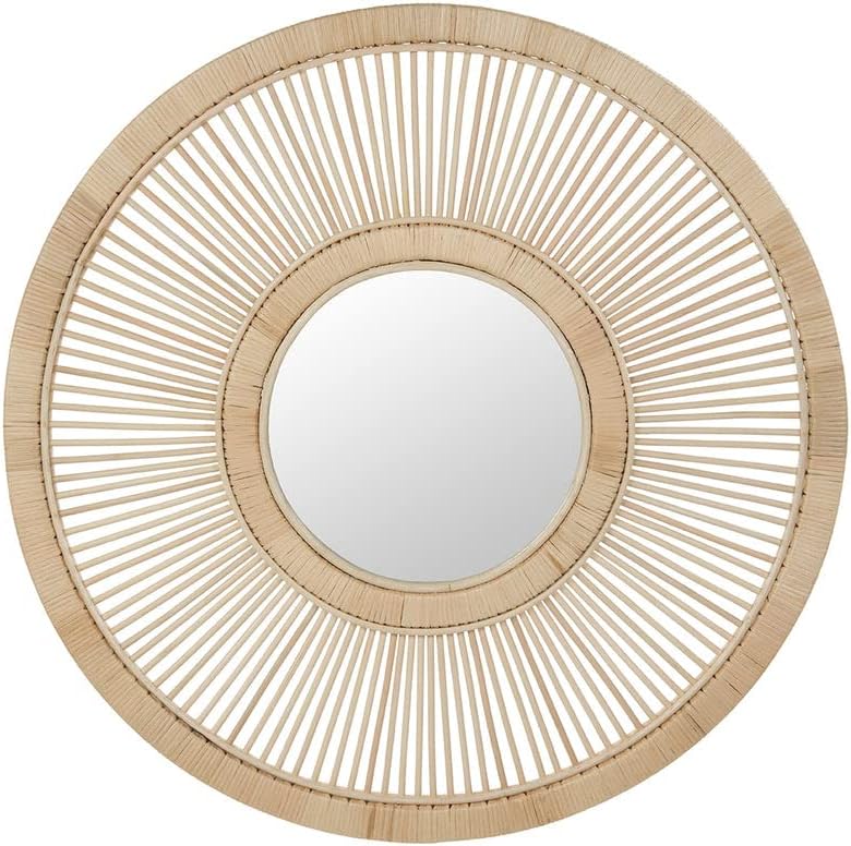 Kouboo Large Decorative Rattan Wall Mirror 35" Spoke