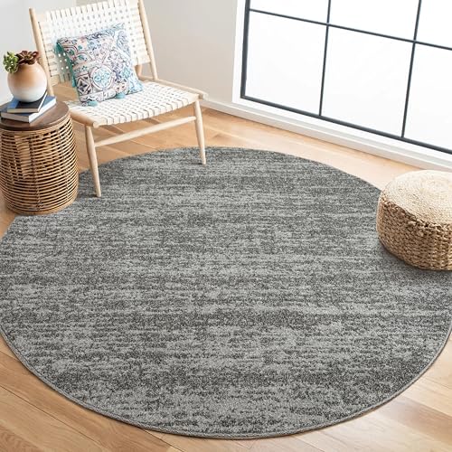 SANAT Oslo Teppich für das Wohnzimmer - Teppich mit modernem Design, Geeignet für Wohnzimmer, Flur, Esszimmer, Schlafzimmer, Küche und Kinderzimmer - Grau, Größe: 80 cm Rund