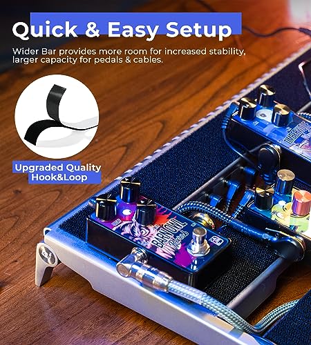 Image of Vangoa Guitar Pedal Board with Isolated Power Supply, PD-M Aluminum One-Piece-Bent Portable Folding Powered Guitar Pedalboard with Premium Backpack-style Bag, Medium, 18 inchx13.5 inch, 3.4lb, Gray