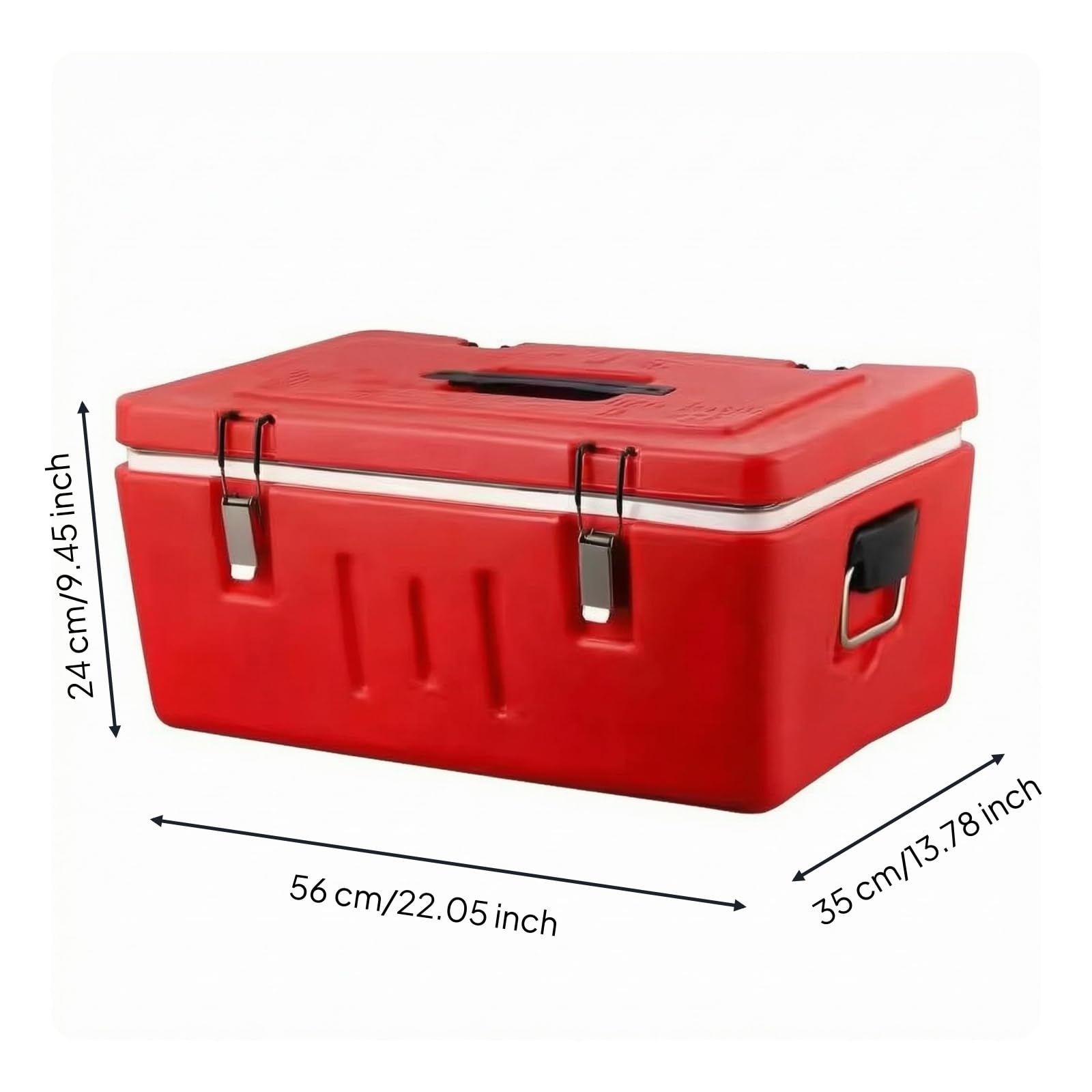 Amagogo Isolier Essensbehälter Lunchbox Brotdose Speisebehälter mit Edelstahl Einsatz Doppeltem Deckel Und Metallschnallen für Warmhaltende Aufbewahrung Und, Ein Fach