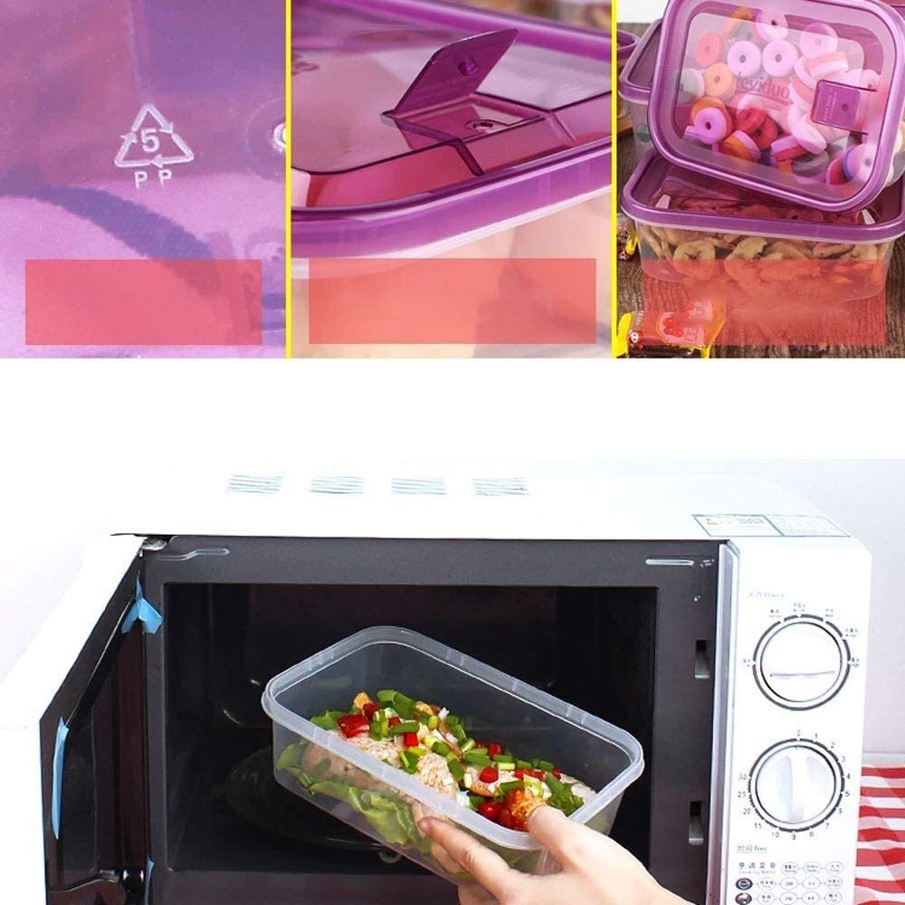 Juego de 17 Cajas de Almacenamiento para loncheras, Caja de Almacenamiento Rectangular de plástico para refrigerador, Caja para congelador de Material PP5 de Grado alimenticio, LON