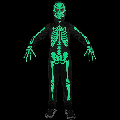 Miniatura 2 de Disfraz de esqueleto para niños que brilla en la oscuridad, disfraz de Halloween para niños y niñas