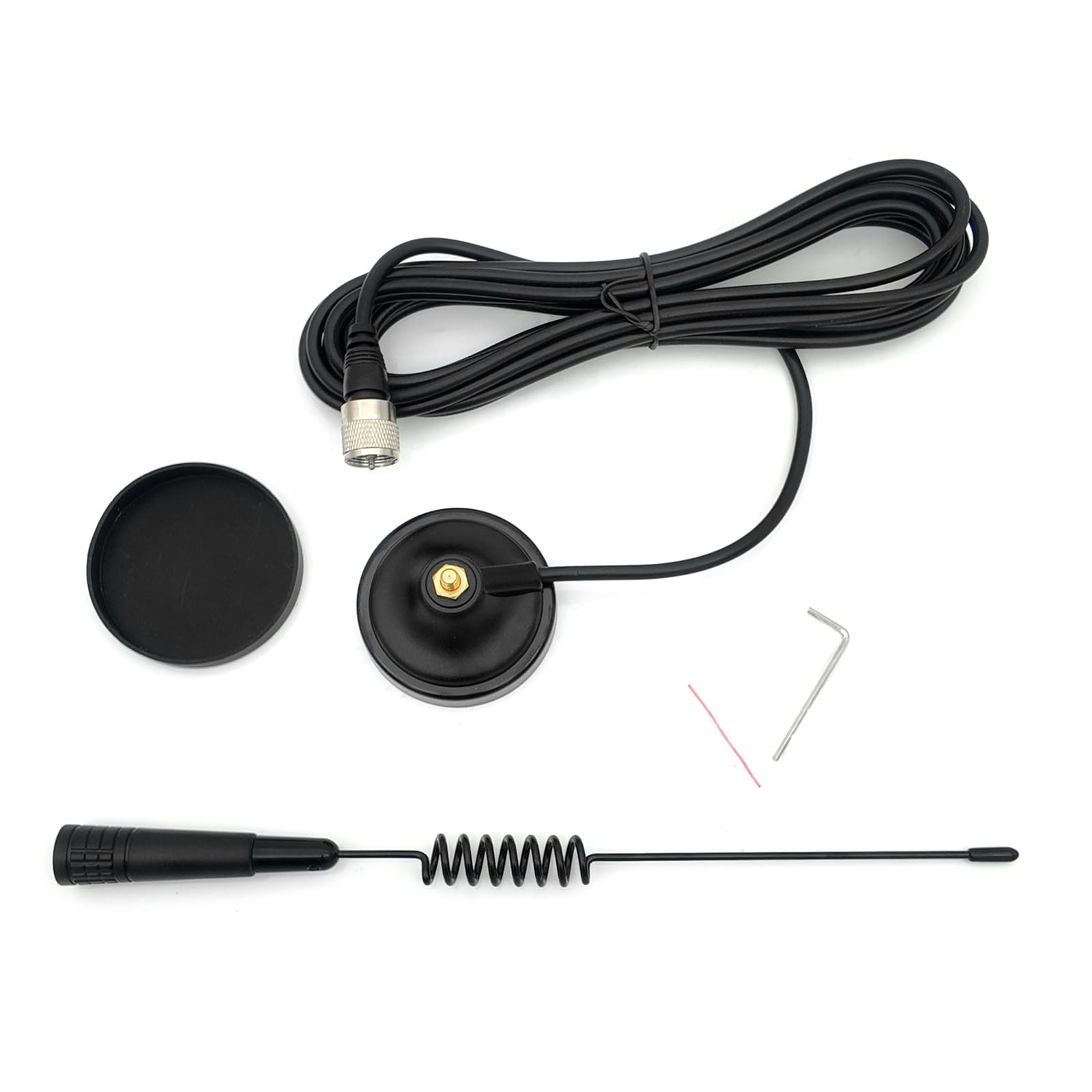 Antena magnetyczna CB 27 MHz z złączem PL-259, BNC, 4m kabel RG58, montaż magnetyczny do pojazdów ciężarowych i samochodów