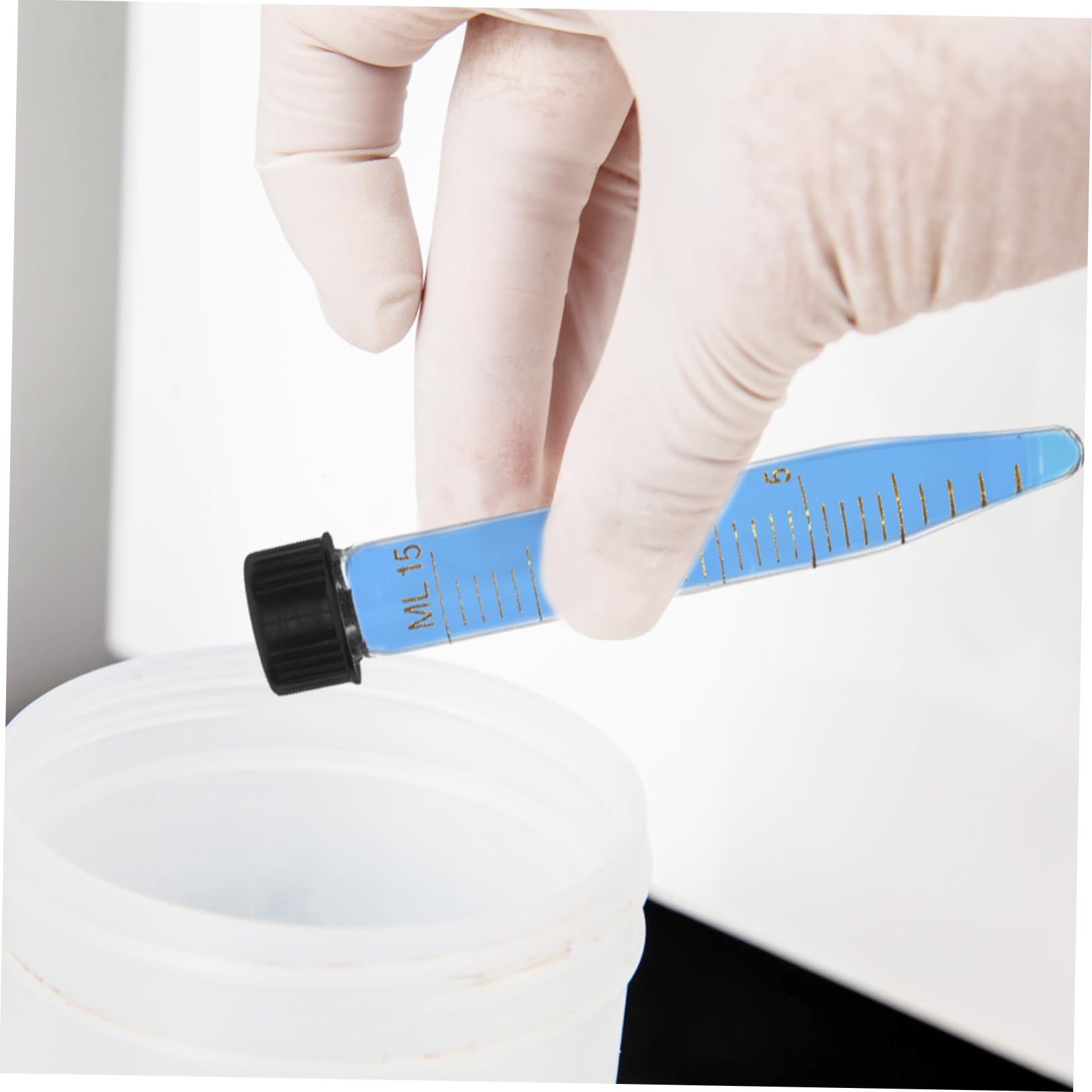 Mobestech Tubo Centrífugo Cónico de Vidrio para Laboratorio de 15 Ml con Rosca, Alta Fiabilidad y Paquete de 10 Unidades para Investigación Bioquímica