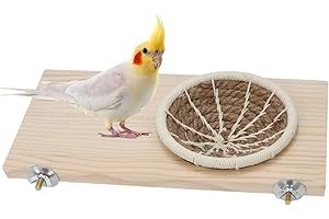 Wontee Bird Perch Stand with Nest, Perfect Cockatiel Haven