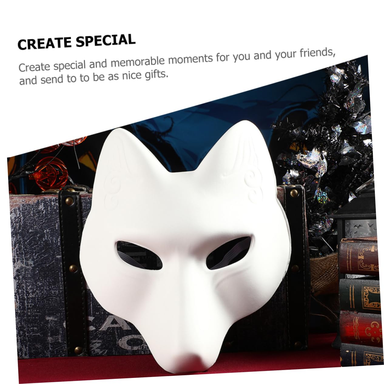 Healeved 8 Pezzi Maschere Vuote per Diy Maschere Fox per Pittura Maschera per Masquerade Leggera per e Attività