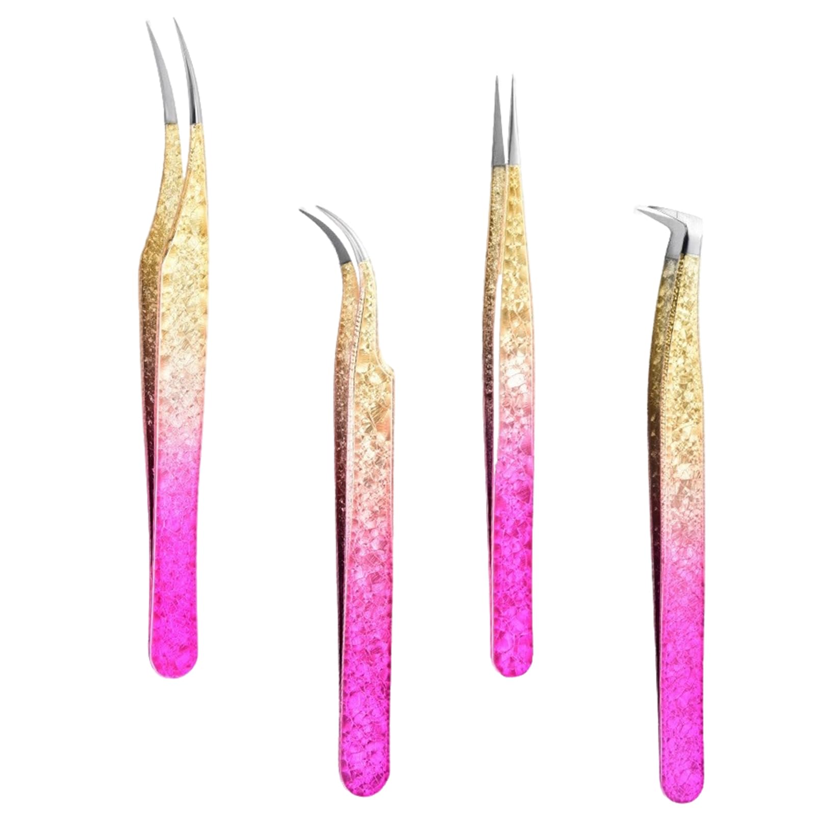 4 Piezas Pinzas Depilar, Pinzas Depilar Profesionales Pinzas Profesionales para Cejas Pinzas de Depilar de Acero Inoxidable Pinzette de Precisión per Ciglia, Peli Incarniti, Peli della Barba (Style-B)