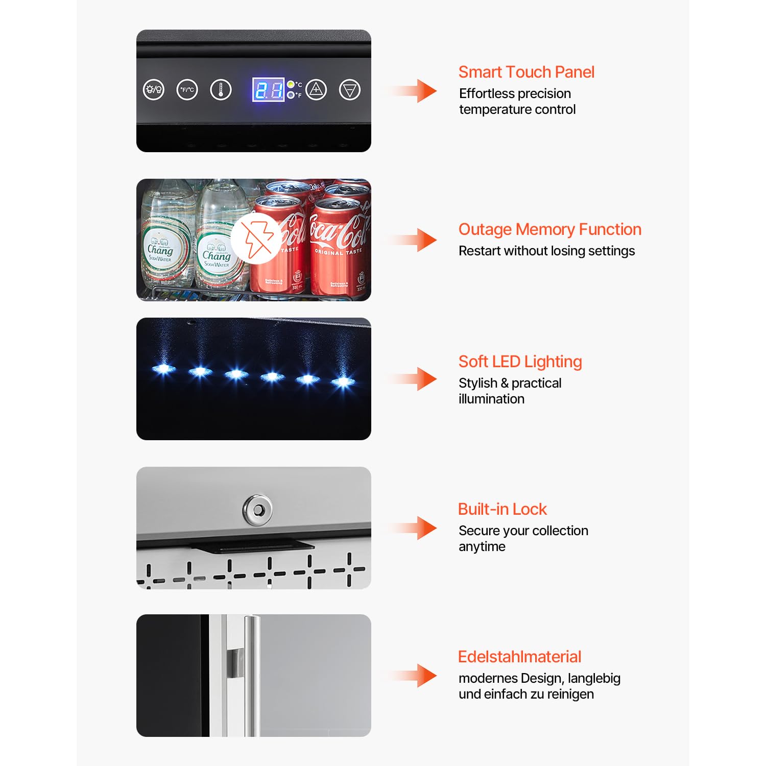 Happybuy 88 Can Beverage Refrigerator Cooler, Mini Fridge With Glass Door, Adjustable Shelves, Digital Temperature Control, Built-In Or Freestanding For Home, Office, Or Bar Use on Fridge.com - View 6