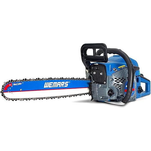 62cc Gas Chainsaws 20 Inch Bar Power Chain Saws, Gas Powered Chainsaw 2 Stroke Handed Petrol Gasoline Chain Saw for Cutting Wood Outdoor Garden Farm Home Use with Tool Kit，(6220G)